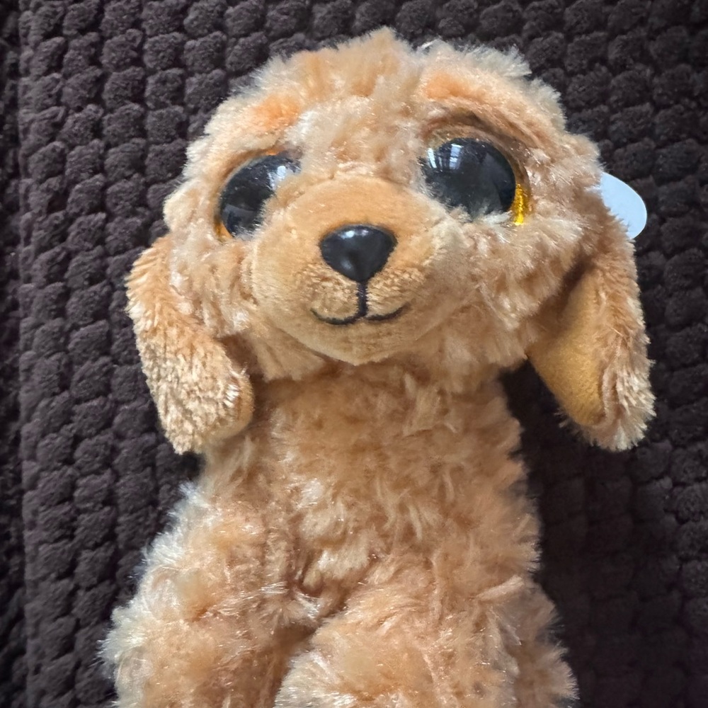 Ty Tan Plush Puppy with Big Eyes
